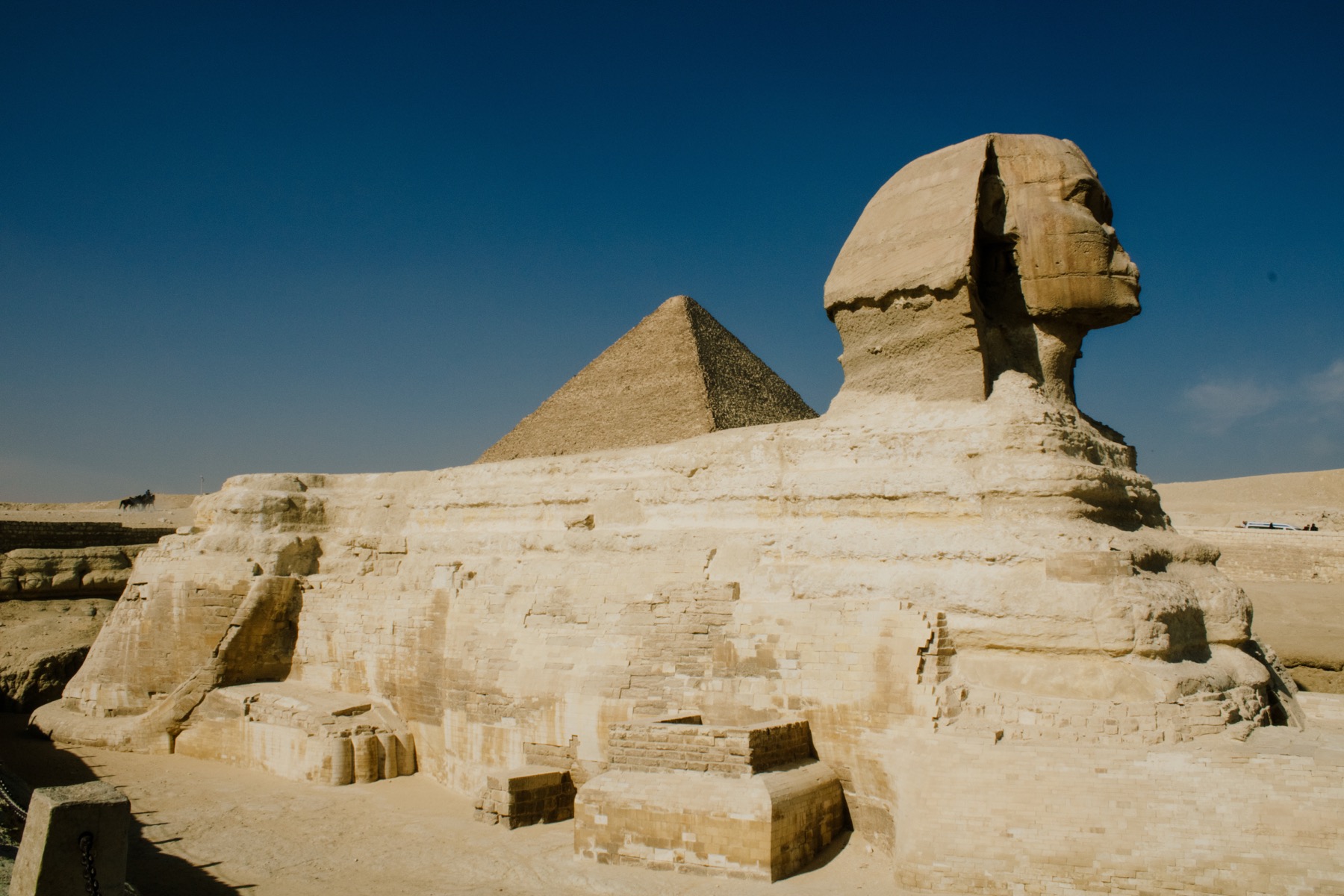 The Great Sphinx and pyramid at Giza